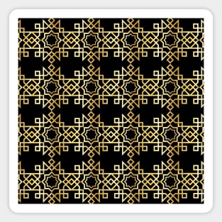 Elegant Black And Gold Moroccan Pattern Magnet
